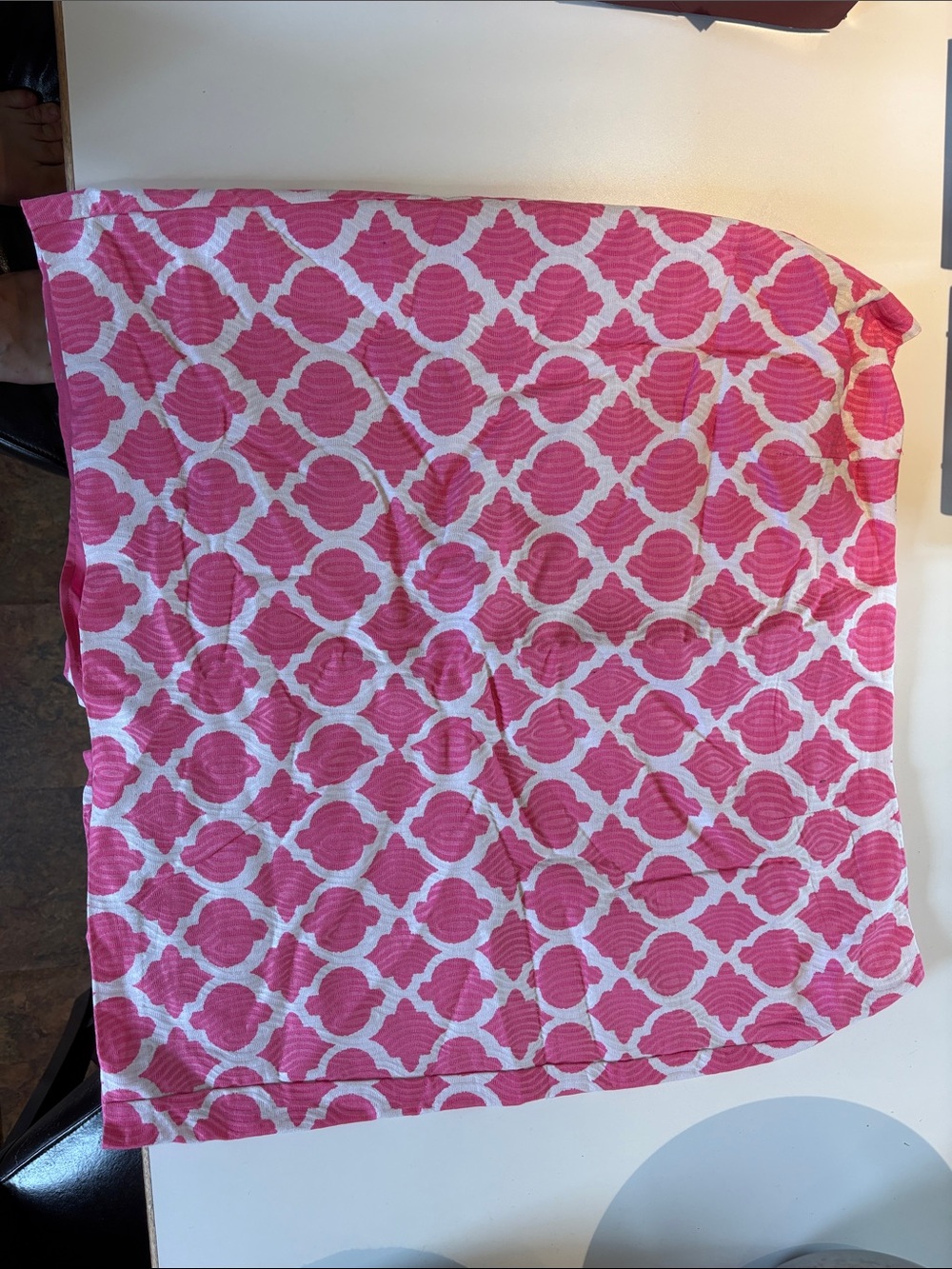 Talbots Pink and White Patterned Top
